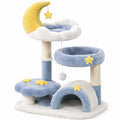 Arbre à Chat en Peluche avec Lune et Étoiles