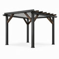 Pergola Métal et Bois 300x300x240 cm Noir et Brun