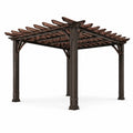 Pergola en bois et métal marron 300x300 cm