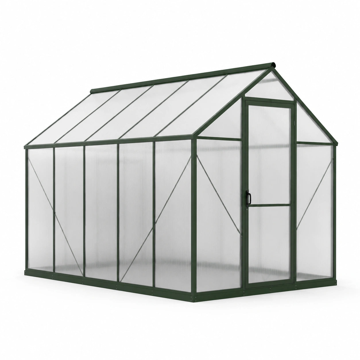 Serre de jardin en aluminium et polycarbonate alvéolaire vert
