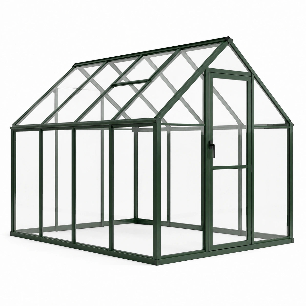Serre en aluminium et verre trempé vert cadre 250cm x 190cm x 195cm