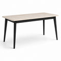 Table rectangulaire en travertin et bois