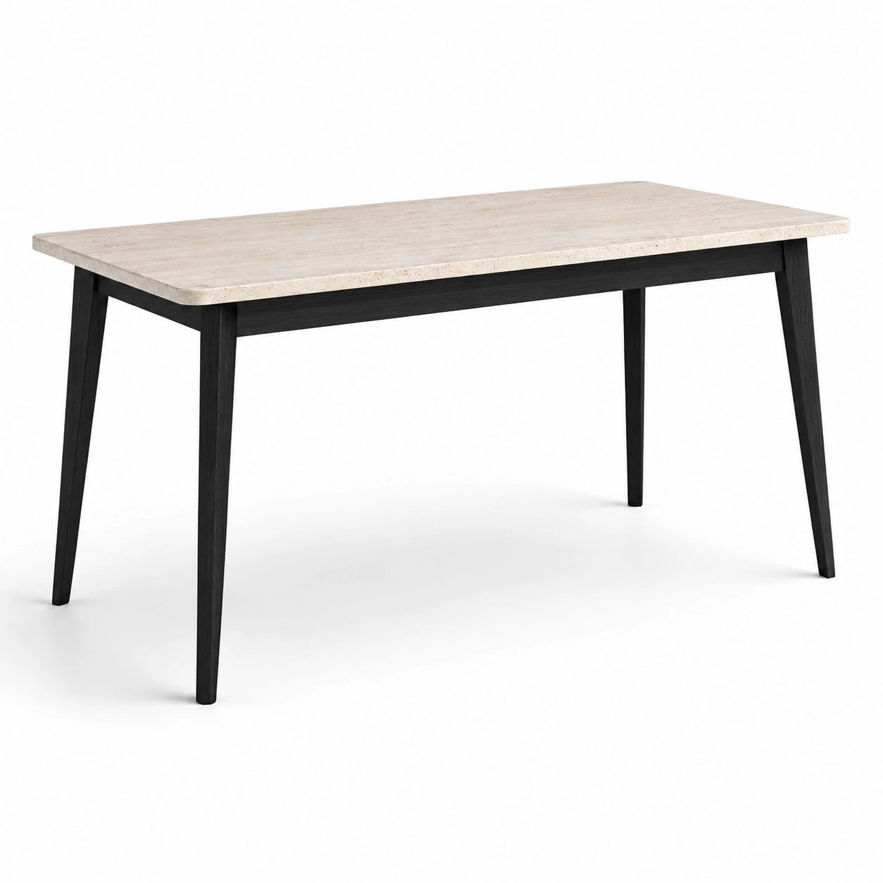 Table rectangulaire en travertin et bois