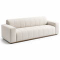 Canapé 3 places en tissu beige avec structure en bois massif