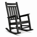 Chaise berçante en bois noir massif